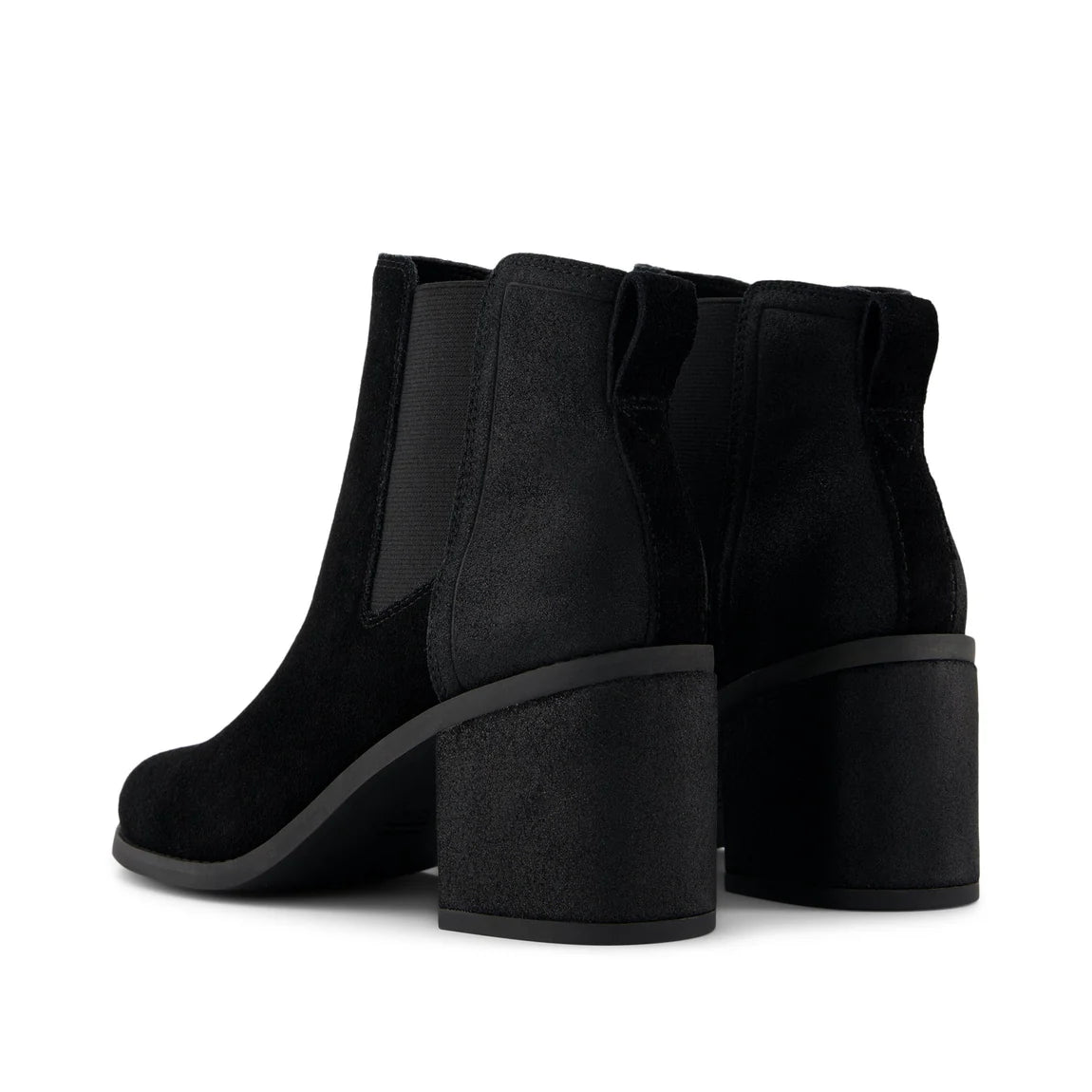 Evelyn Chelsea Boots Black Metallic Suede