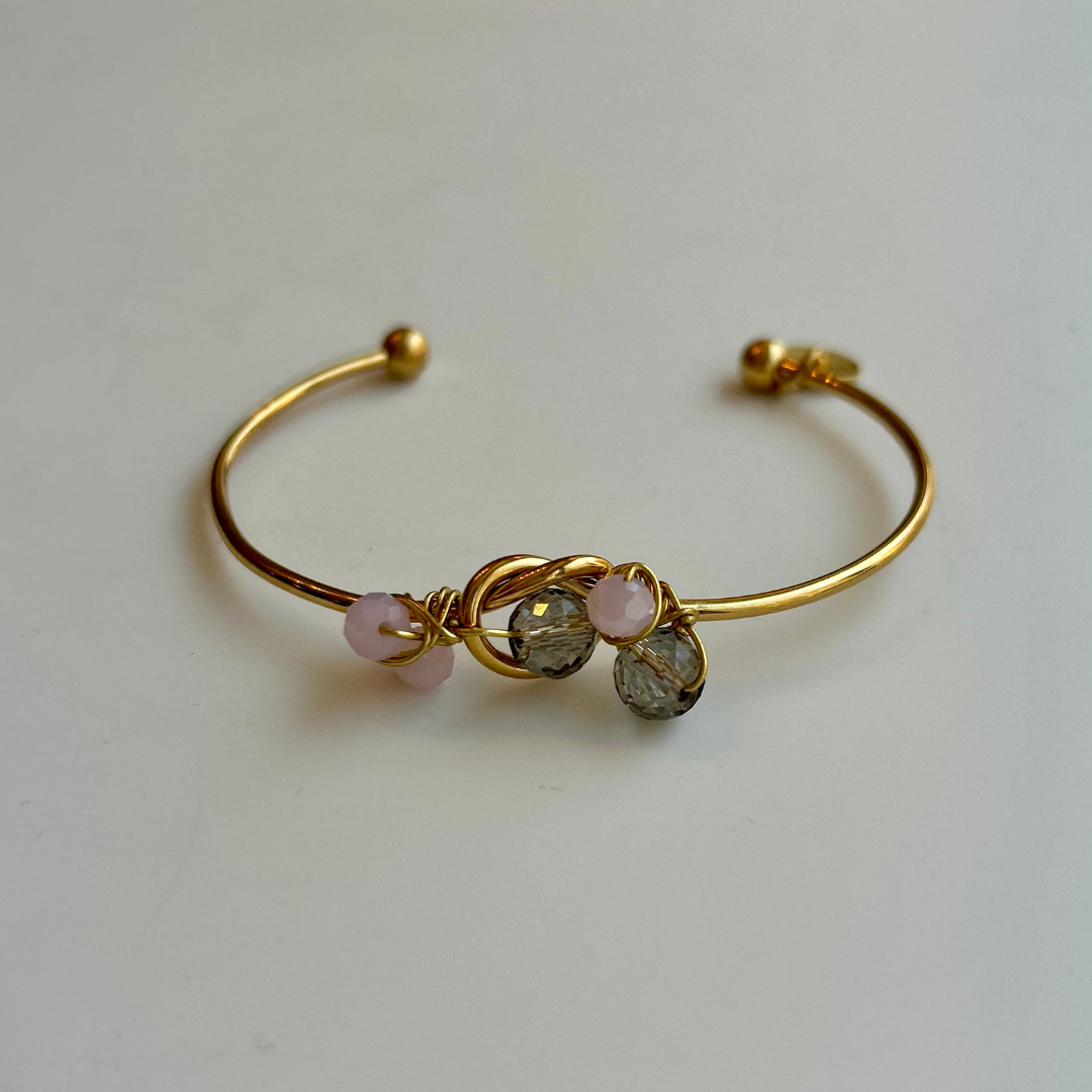 Mauve & Pink Crystal Bangle