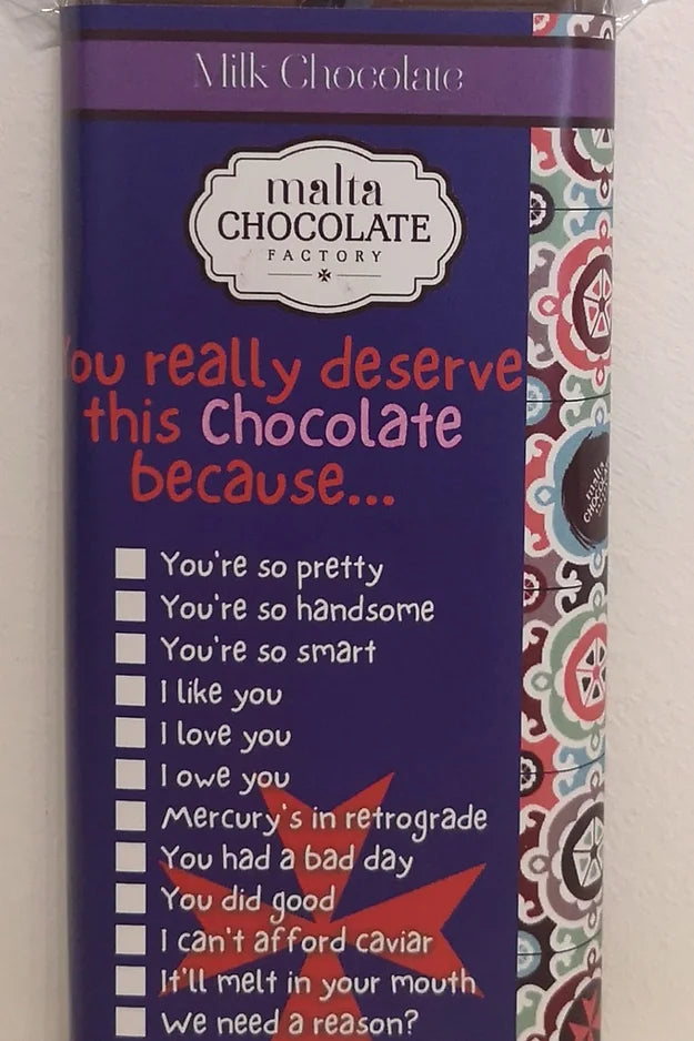 100g Milk Chocolate 'Check List' Bar