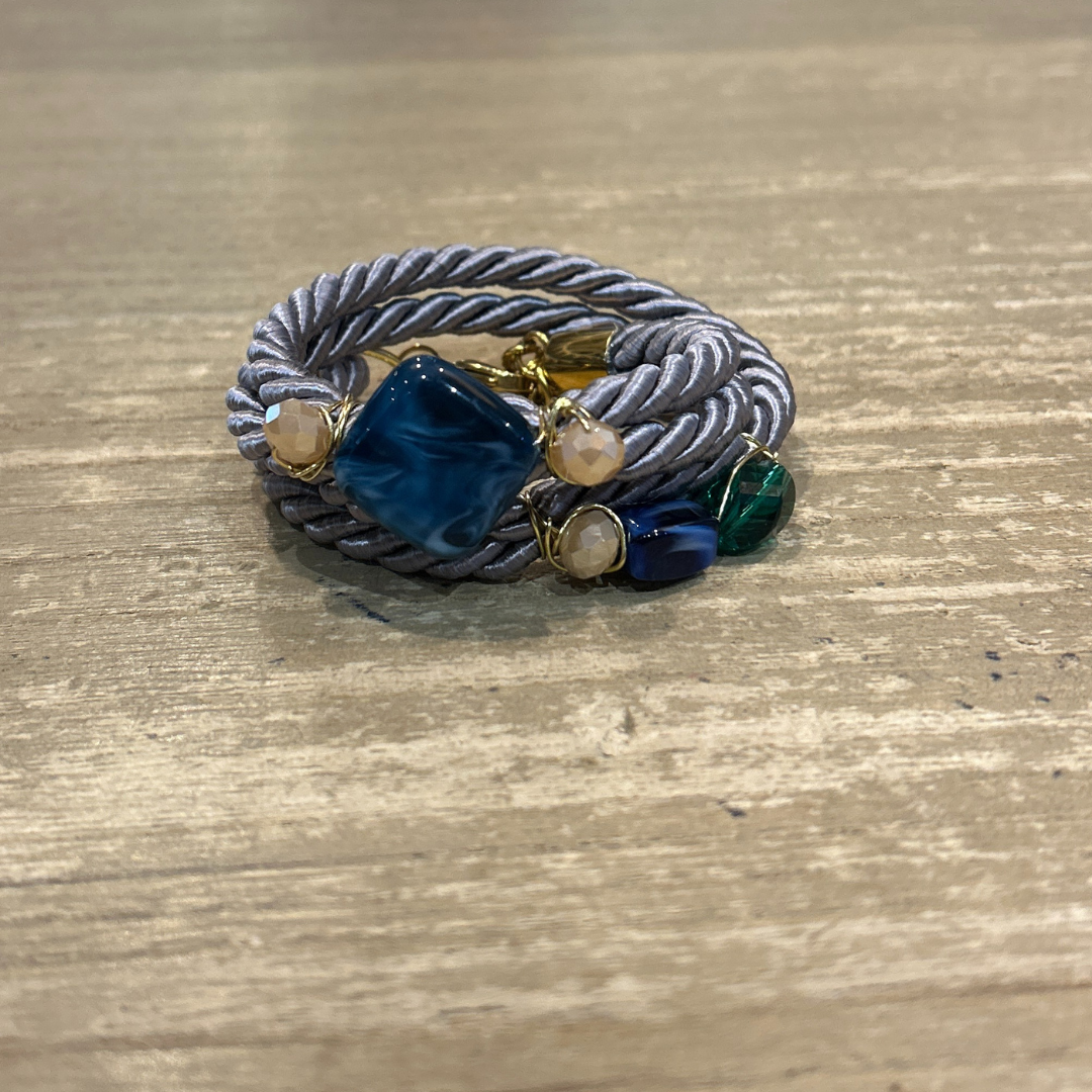 Grey Wrapover Bracelet