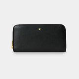 Black Riley Long Leather Vegan Purse