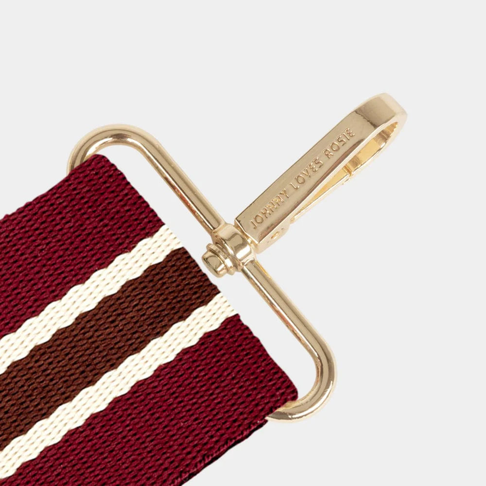 Luxe Burgundy Stripe Bag Strap