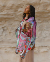 Uma Silk Satin Shawl Medium