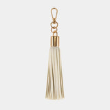 Luxe Ecru Vegan Leather Tassel Keyring