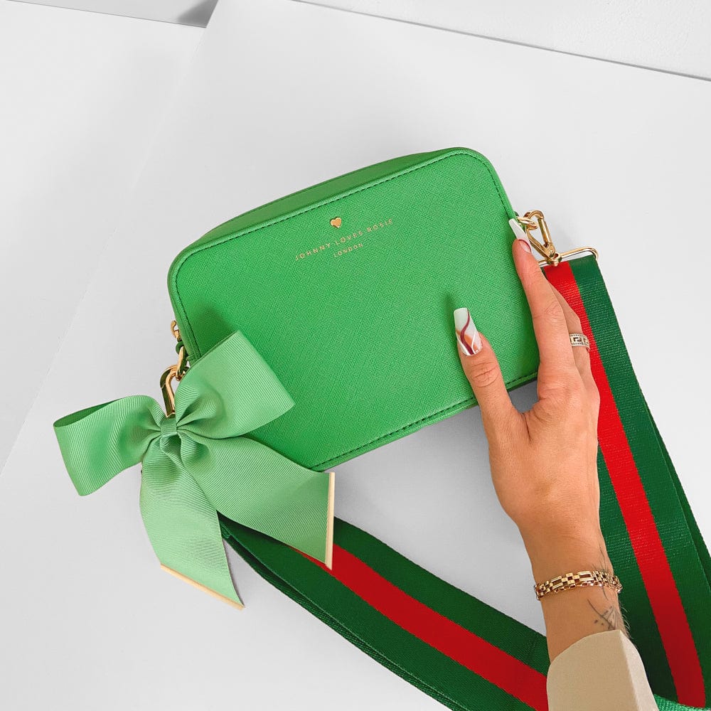 Luxe Green Georgie Stripe Bag Strap