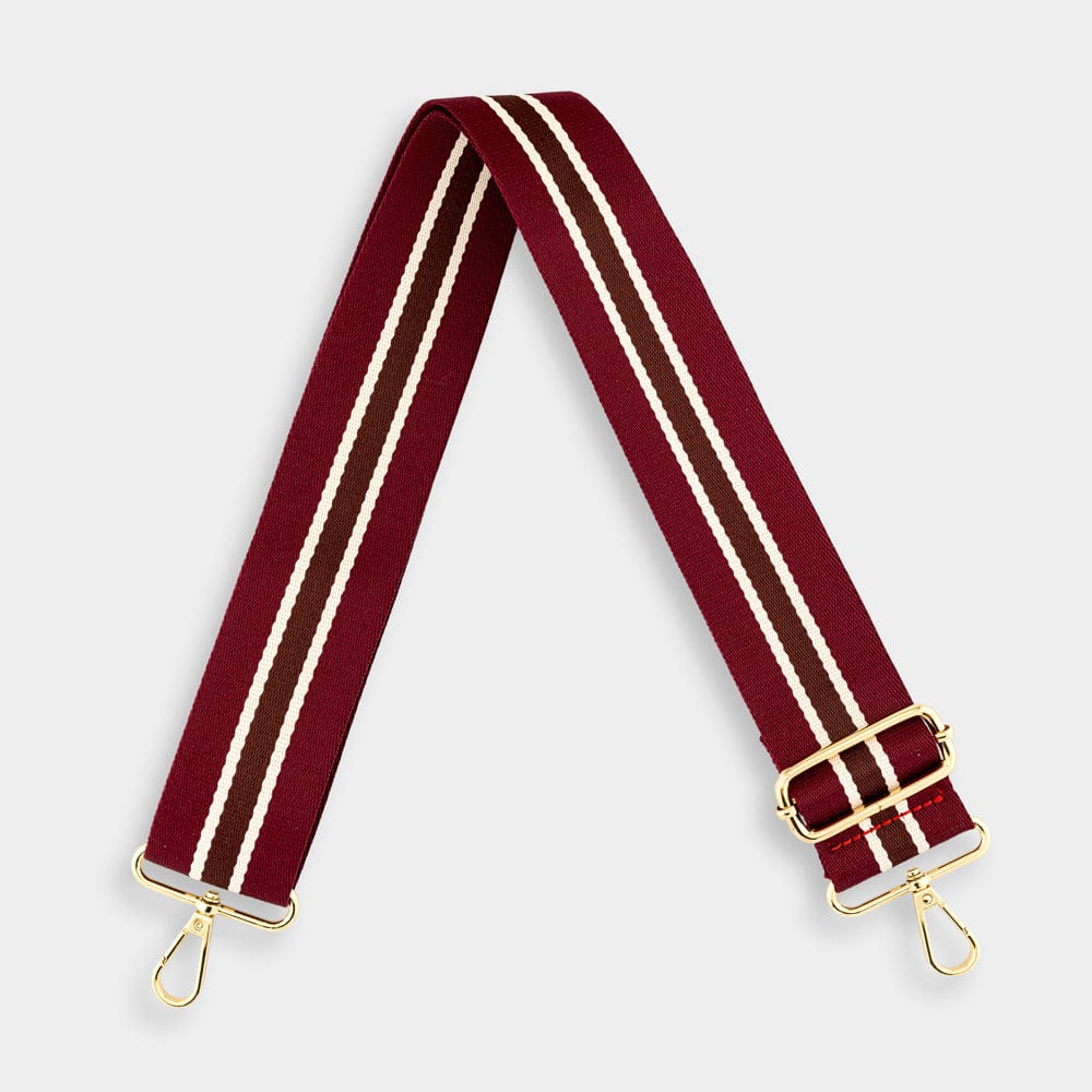 Luxe Burgundy Stripe Bag Strap