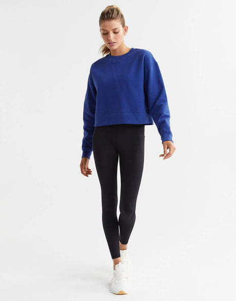 Lucy Cropped Sweater in Cobalt Blue