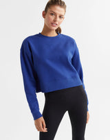 Lucy Cropped Sweater in Cobalt Blue