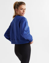 Lucy Cropped Sweater in Cobalt Blue