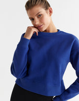 Lucy Cropped Sweater in Cobalt Blue