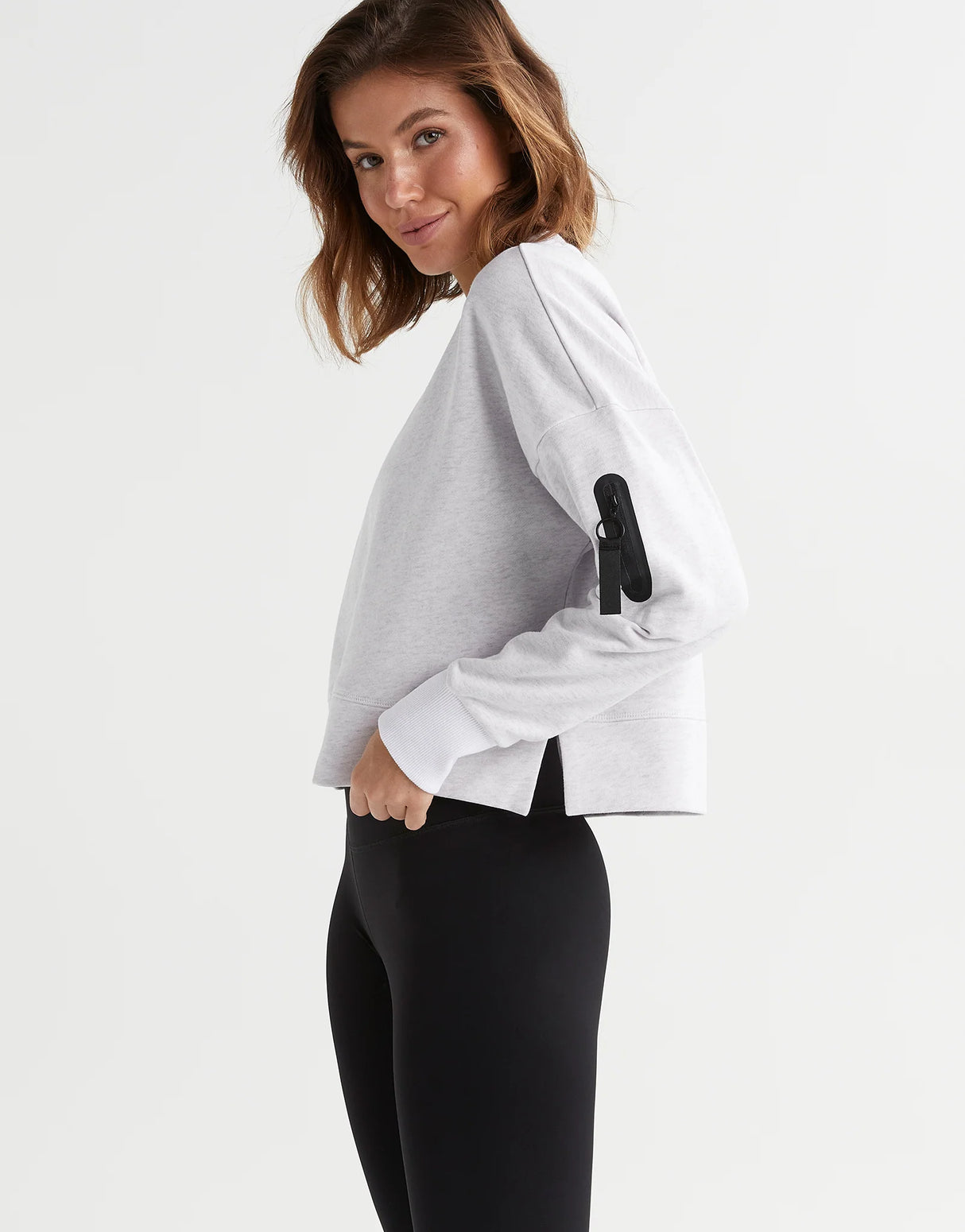 Erica Sweat Top - Misty Grey Marle & Bright White