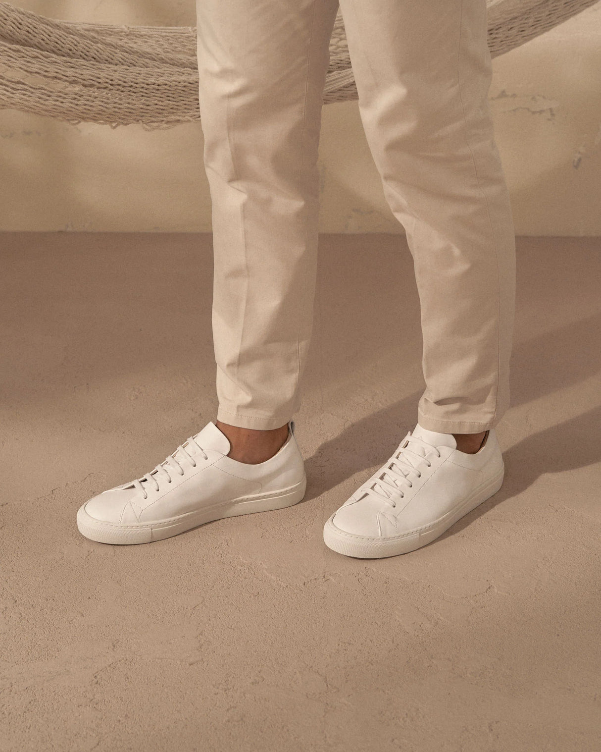 Calf Leather Sneakers Canyon White