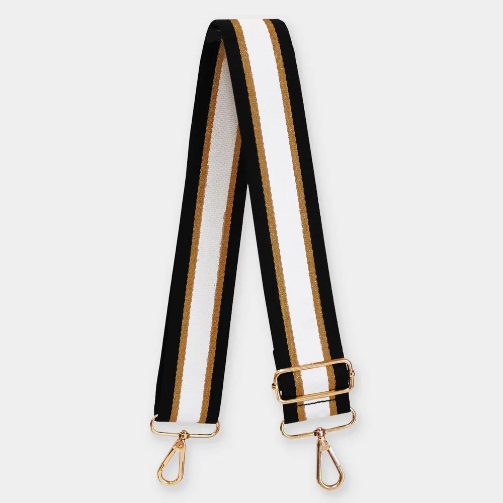 Luxe Tan Stripe Bag Strap