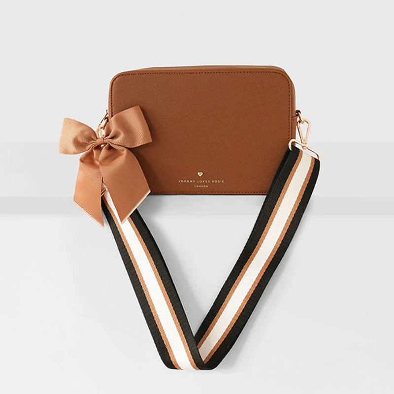 Luxe Tan Stripe Bag Strap