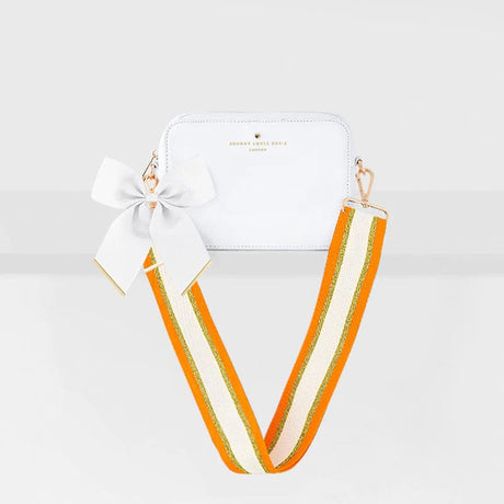 Luxe Orange Georgie Stripe Bag Strap