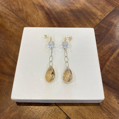 Gold Swarovski crystal earring