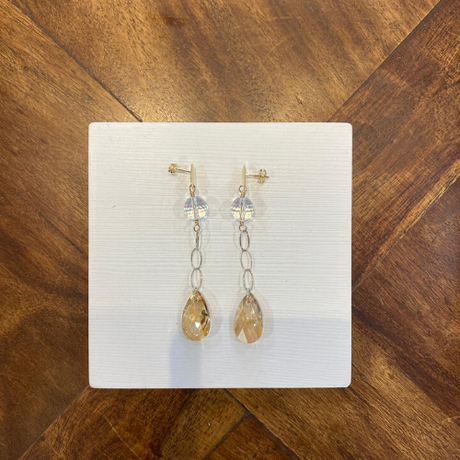 Gold Swarovski crystal earring