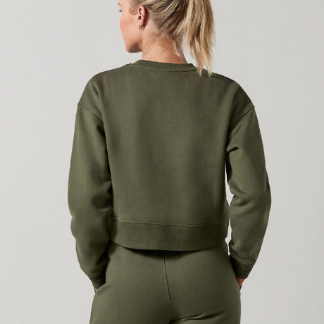 Lucy Cropped Sweater in Olivine