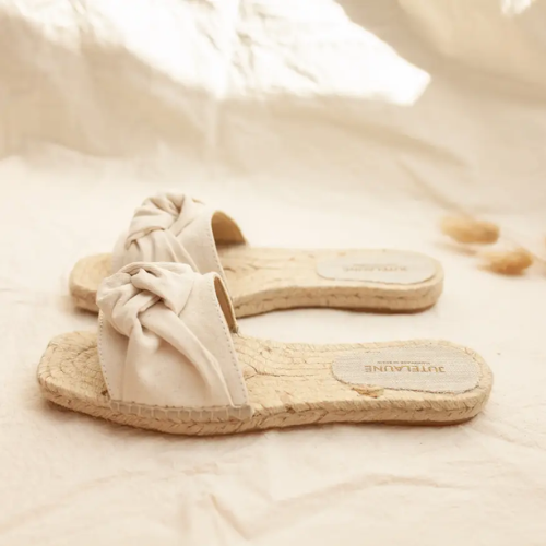 The Ivory Soft Vegan Knot Flats