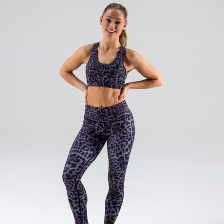 Topaz Leopard Sports Crop Bra