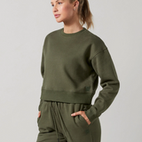 Lucy Cropped Sweater in Olivine